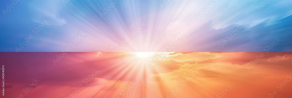 Obraz premium Sunrise Sunset Cloudscape: A Colorful Sky of Orange, Pink, and Blue