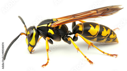 one single wasp on white background photo