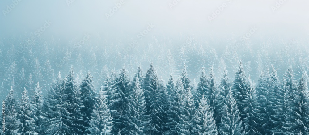 Scenic winter view with snow-covered trees, capturing the beauty of the season in a picturesque copy space image. Scenic winter view with snow-covered trees, capturing the beauty of the season in a picturesque copy space image.