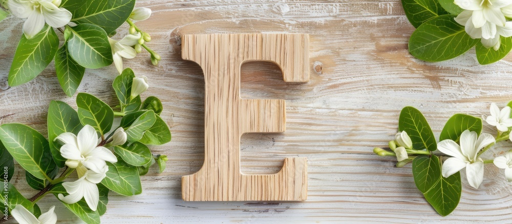 Wooden letter in an image with room for additional content, capturing the essence of summer. Wooden letter in an image with room for additional content, capturing the essence of summer.