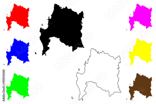 Biobio Region (Republic of Chile, Administrative divisions of Chile) map vector illustration, scribble sketch Bio-bio map