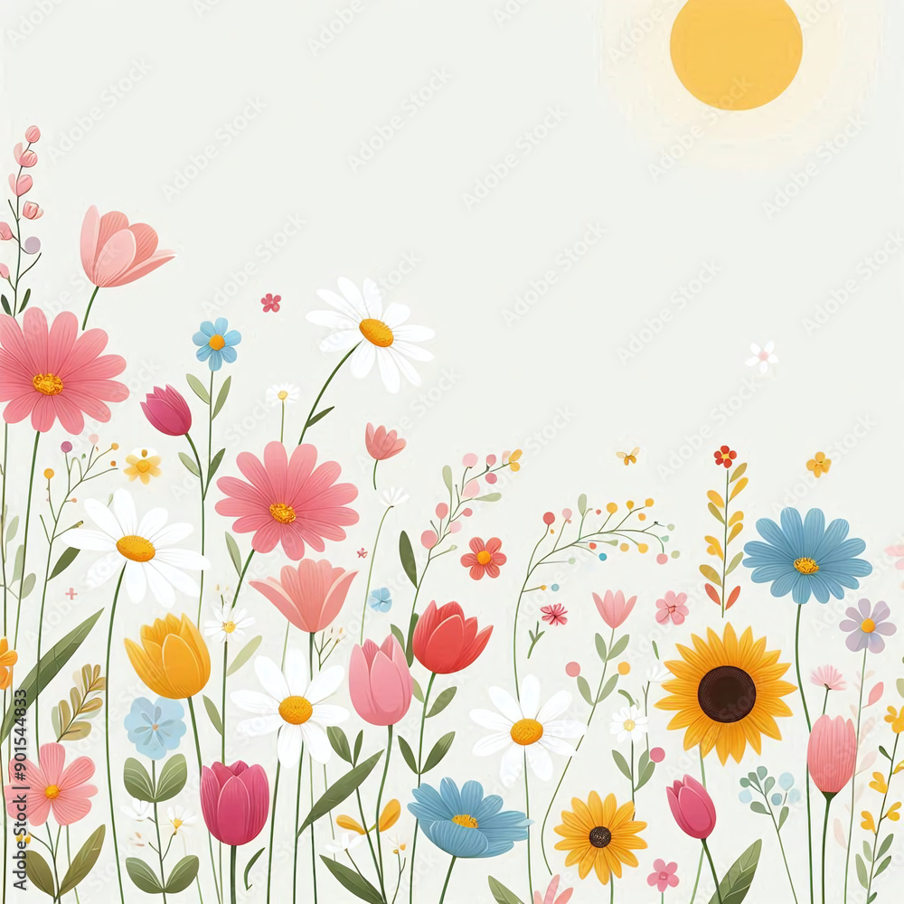 SImplistic background with flowers. SImplistic background with flowers.