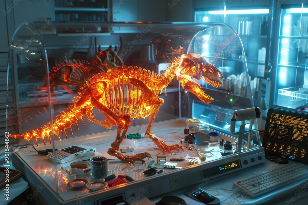 Methods A high-tech lab where paleontologists use advanced tools to ...