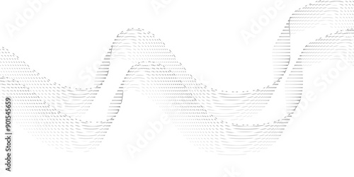 Abstract wave blend lines on transparent background. Design for banner, wallpaper, background and many more. Undulate Grey Wave Swirl, frequency sound wave, twisted curve lines with blend effect.
