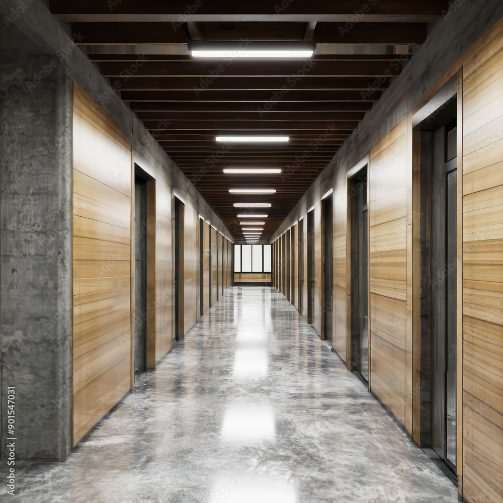 Contemporary minimalist empty interior with blank wall. 3d render illustration mock up.corridor Contemporary minimalist empty interior with blank wall. 3d render illustration mock up.corridor
