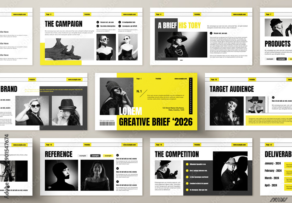Creative Brief Presentation Template Stock Template | Adobe Stock