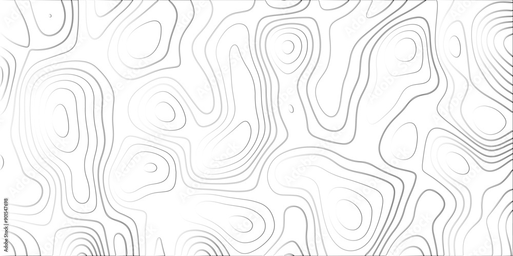 Fototapeta premium Abstract design with black and white abstract papercut and multi-layer cutout geometric pattern on vector Topographic canyon geometric map relief texture with curved layers beautiful design.