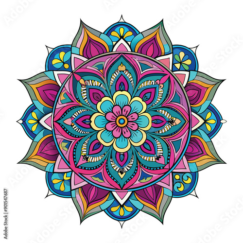 Floral Mandala Design, Vector, Illustration