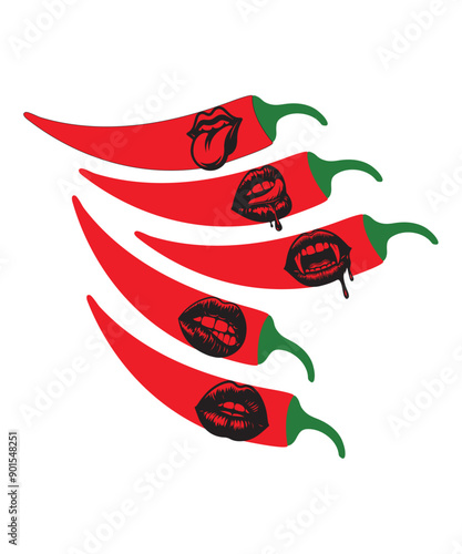 Spicy vector design with hot lip spicy vector instant download on adobe stock