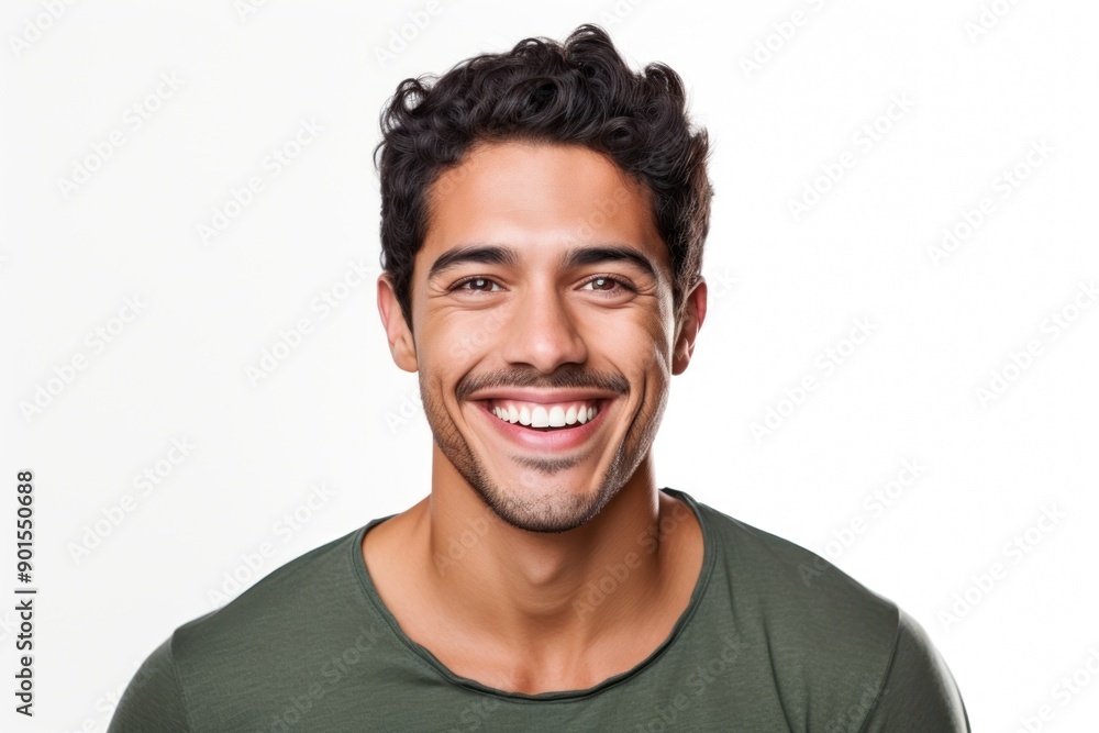 Hispanic guy portrait laughing adult. .