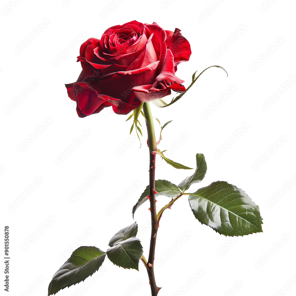 Obraz premium Red rose isolated on transparent or white background 