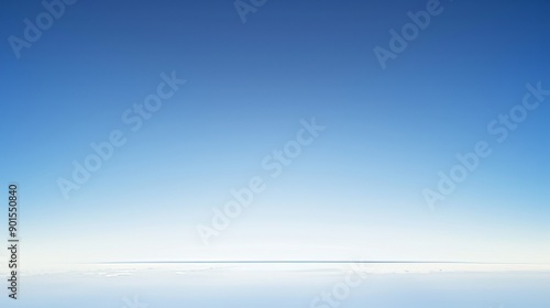 A minimalist blue horizon line across a white background, representing the boundary between sky and earth, with plenty of room for text and images above and below