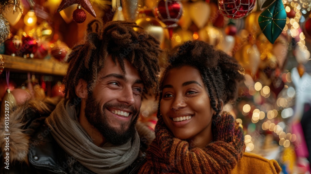 Couple Sharing a Laugh While Shopping for Christmas Decorations
Couple Sharing a Laugh While Shopping for Christmas Decorations