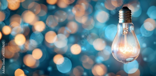 Lightbulb Hanging Over Office Meeting