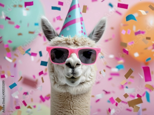 Llama Party Hat and Sunglasses