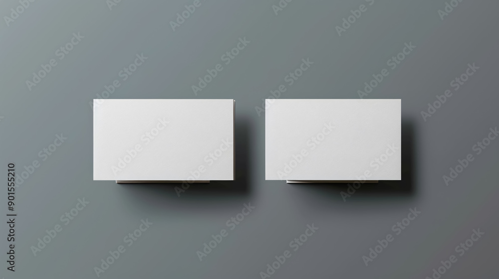 Horizontal Business Card Presentation: Features a horizontal business card with front and back presentation, suitable for showcasing branding and design elements in a professional manner.