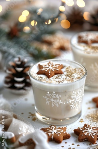 Festive Eggnog With Gingerbread Cookies