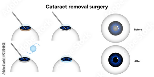 Cataract removal surgery before and after eye surgery