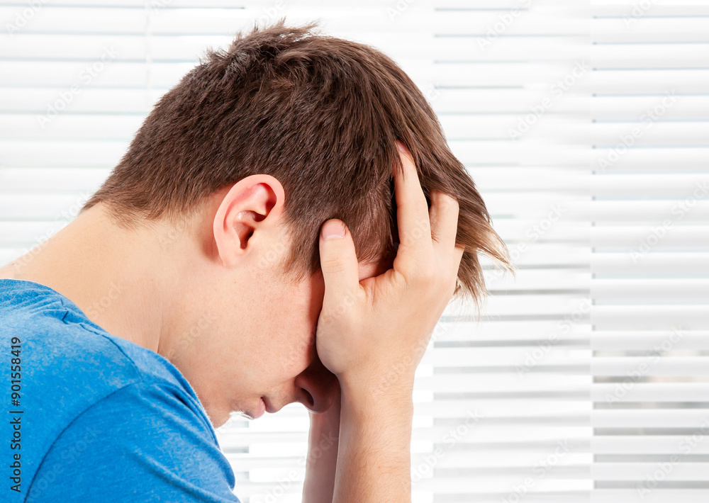 Fototapeta premium Sad Young Man Portrait