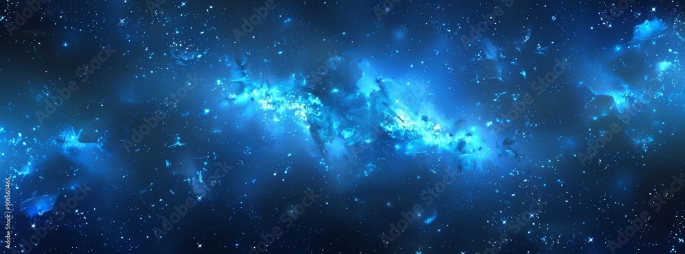 Image of a space scene with stars, including a prominent blue-white star