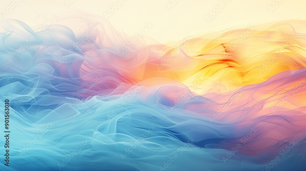 With patterns of goldenrod and pale blue, the background looks like a desert landscape With patterns of goldenrod and pale blue, the background looks like a desert landscape