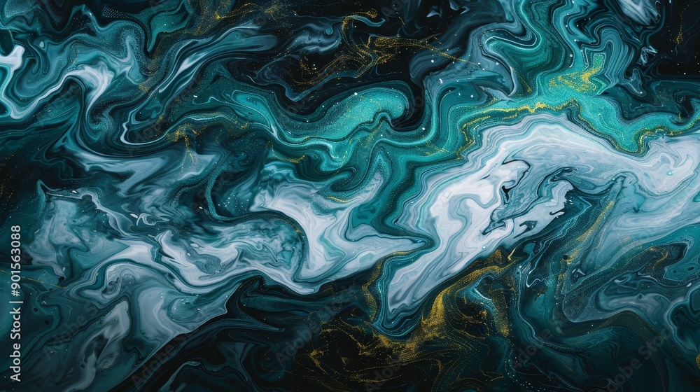 An aurora-like pattern of cosmic indigo and green An aurora-like pattern of cosmic indigo and green