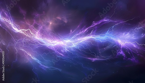 Powerful electrical round discharge hitting from side to side realistic vector illustration isolated on black background. Blazing lightning circle strike in darkness Electric energy flash light effect