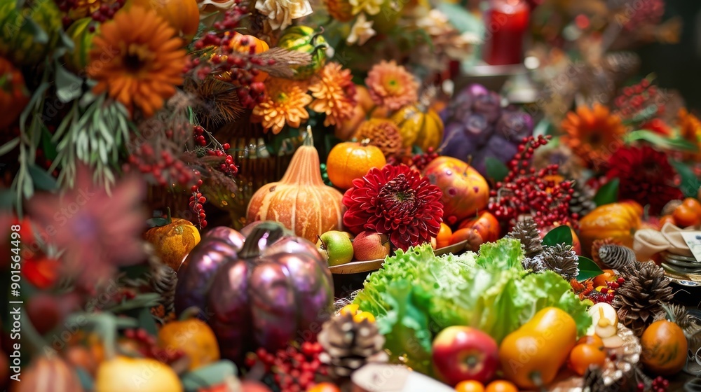 Thanksgiving salad with fresh fruits and vegetables Thanksgiving salad with fresh fruits and vegetables