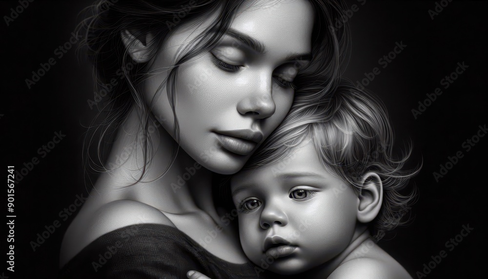 Fototapeta premium mother and son