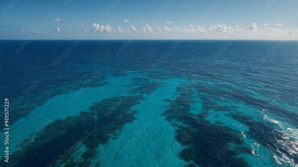Vast ocean with clear blue water, representing marine conservation and the beauty of natural waters. Vast ocean with clear blue water, representing marine conservation and the beauty of natural waters.