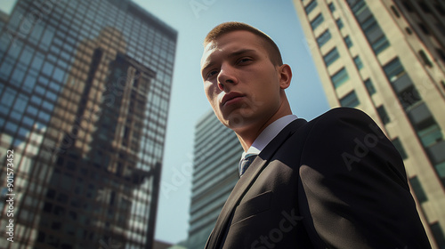 Confident Young Businessman in Urban Setting