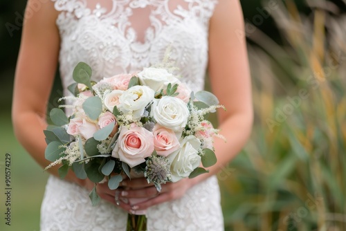 Bride Holding Wedding Bouquet
