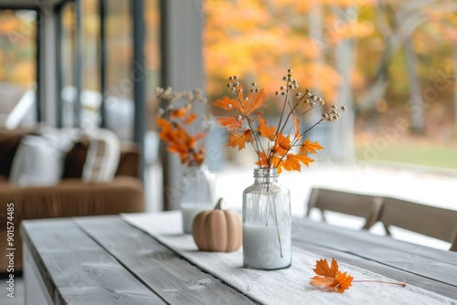 Autumn Table Setting With Candles