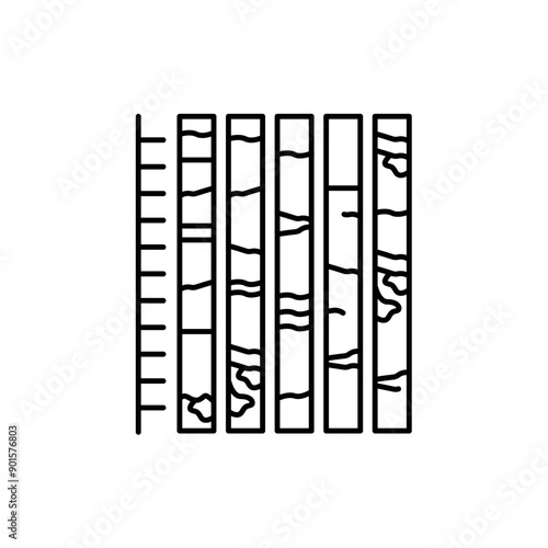 Core sampling line black icon. Sign for web page, mobile app, button,
