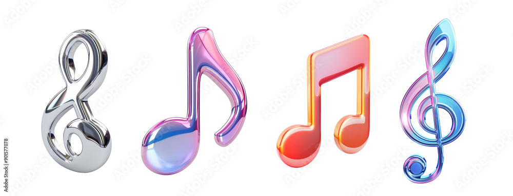 3D icon - Music Note icon, on isolated transparent background 3D icon - Music Note icon, on isolated transparent background