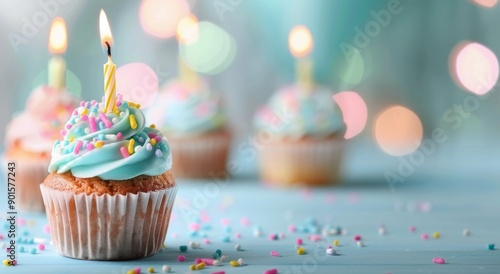 First Birthday Cupcake With Candle