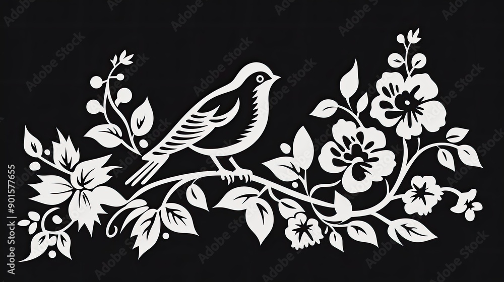 Obraz premium a bird and flowers 