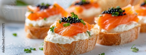 Smoked Salmon Crostini With Cream Cheese and Dill