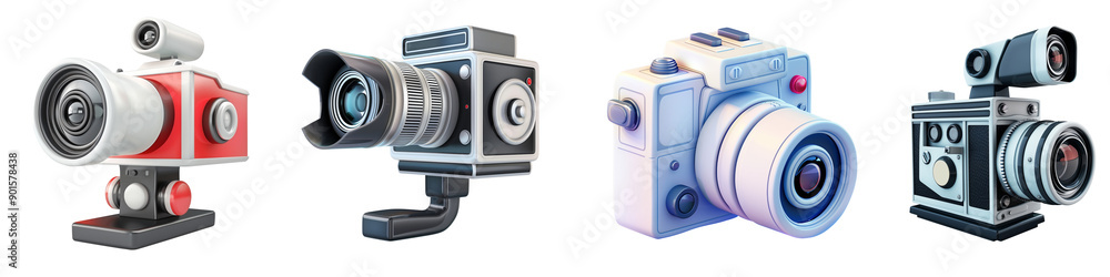 3D Video Camera, on isolated transparent background 3D Video Camera, on isolated transparent background
