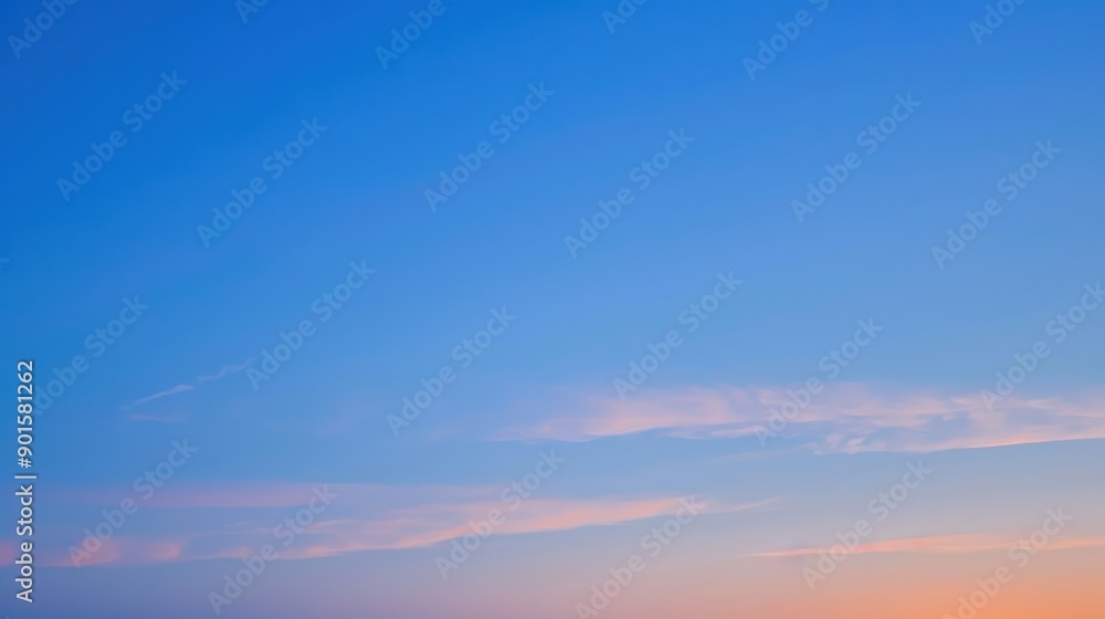 Fototapeta premium Vibrant blue sky sunset