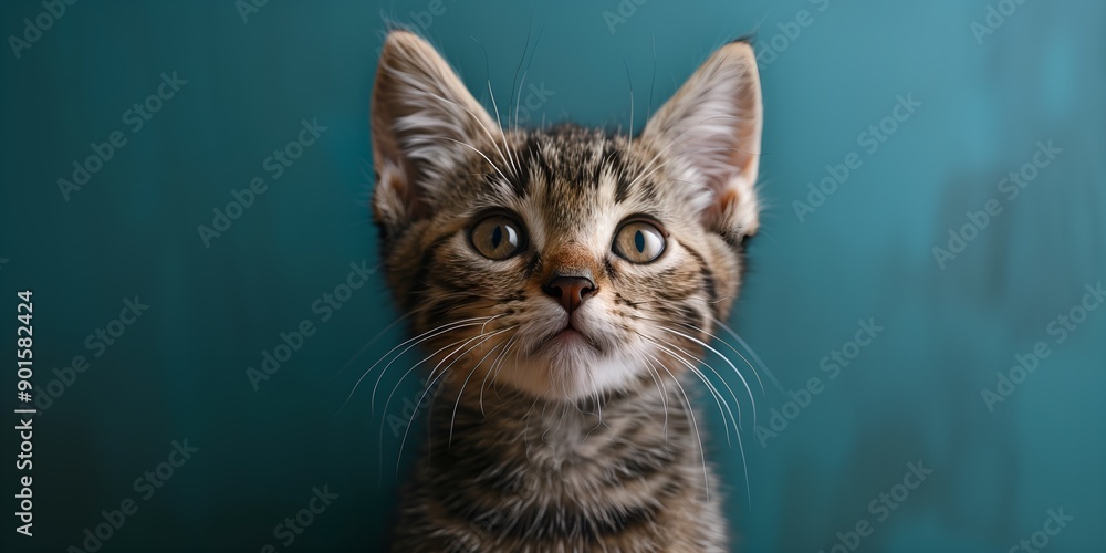Portrait of a cat, banner, copy space Portrait of a cat, banner, copy space