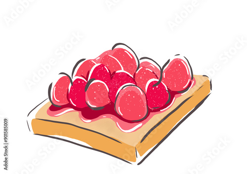 いちごたっぷりなジャムトースト