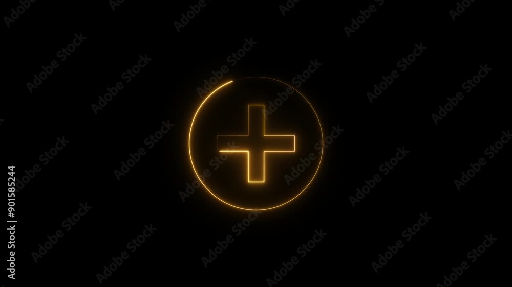 Neon Light Add Mark. Plus Marks Animation.glowing neon sign plus animation. Neon Light Add Mark. Plus Marks Animation.glowing neon sign plus animation.