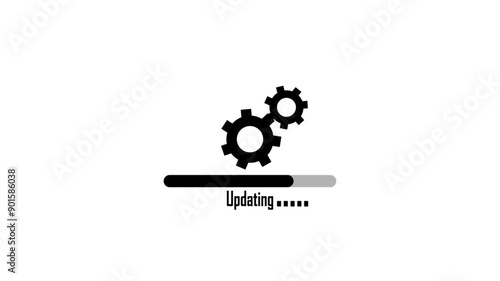 Loading bar downloading bar loading screen progress animation.Loading icon with settings icon.