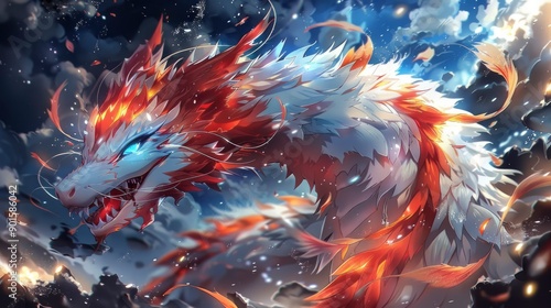 Fiery Dragon Fantasy Creature photo