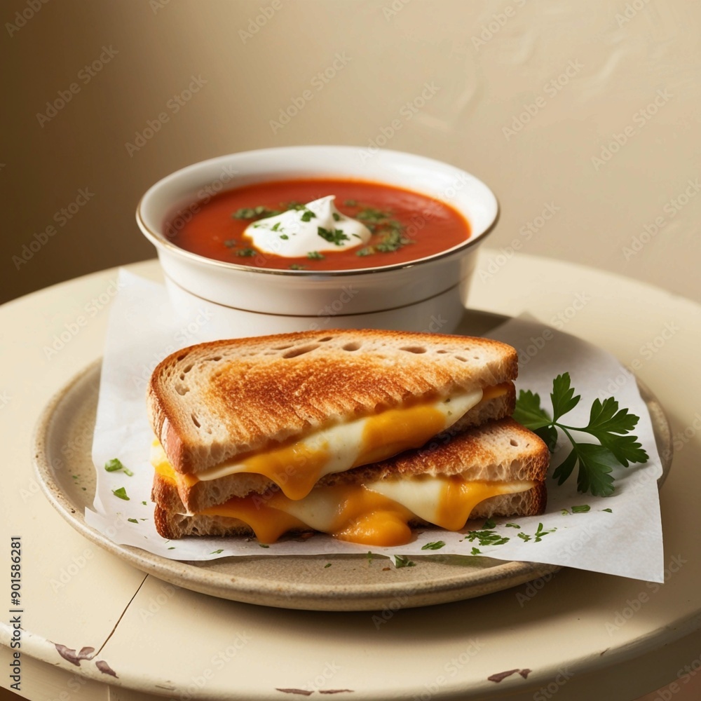 Grilled Creamy cheese sandwich bread with sauce Grilled Creamy cheese sandwich bread with sauce