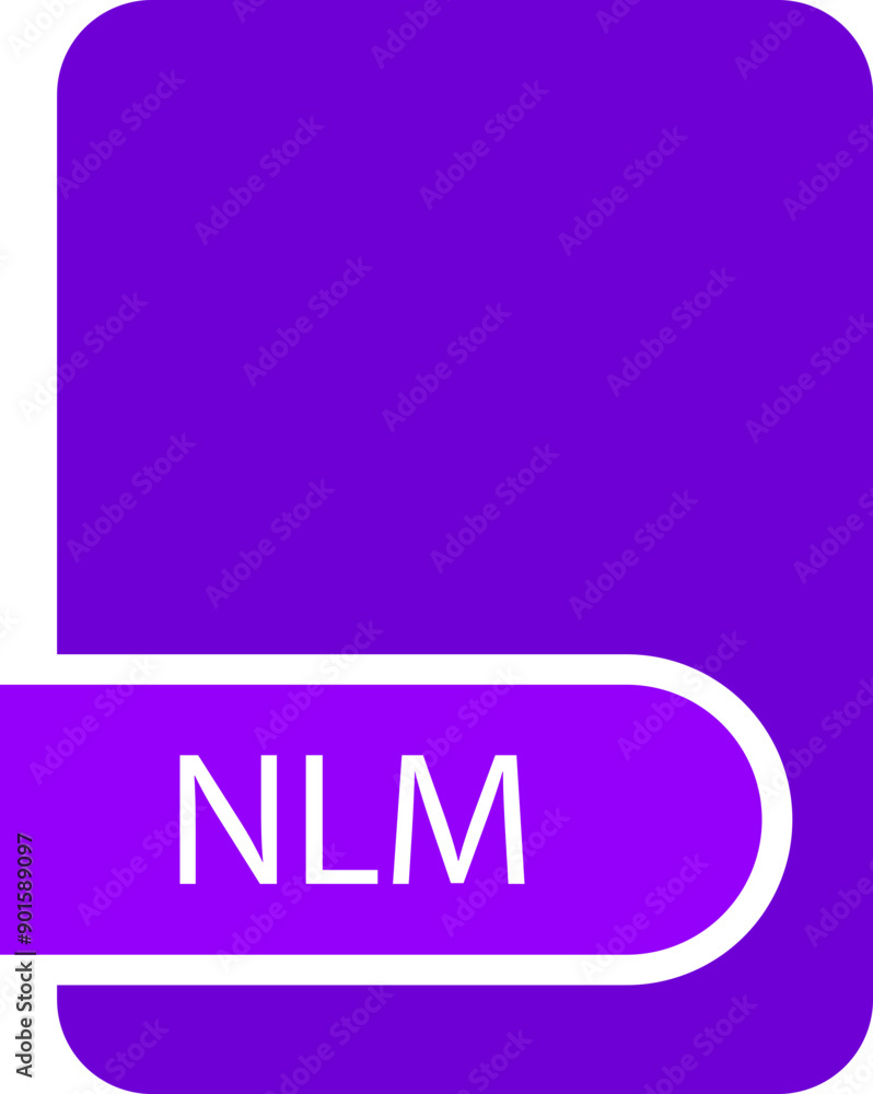 NLM File format icon with contour NLM File format icon with contour
