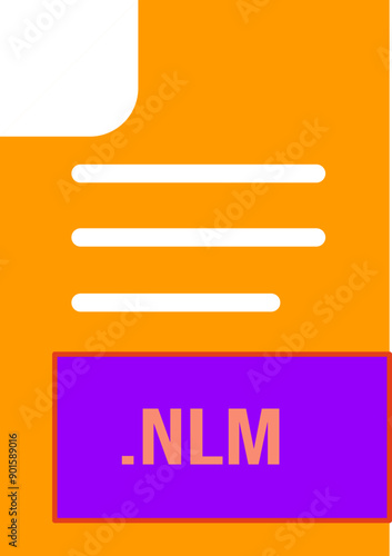 NLM File format icon outline and fill photo