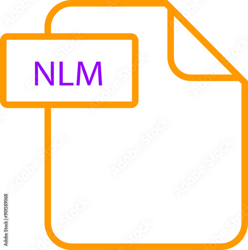 NLM File format icon rounded shapes outline photo