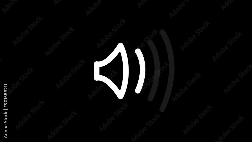 4K Vector Animation: Sound Icon on Isolated Background with Alpha Channel – Audio, Music, and Sound Technology Symbols 4K Vector Animation: Sound Icon on Isolated Background with Alpha Channel – Audio, Music, and Sound Technology Symbols